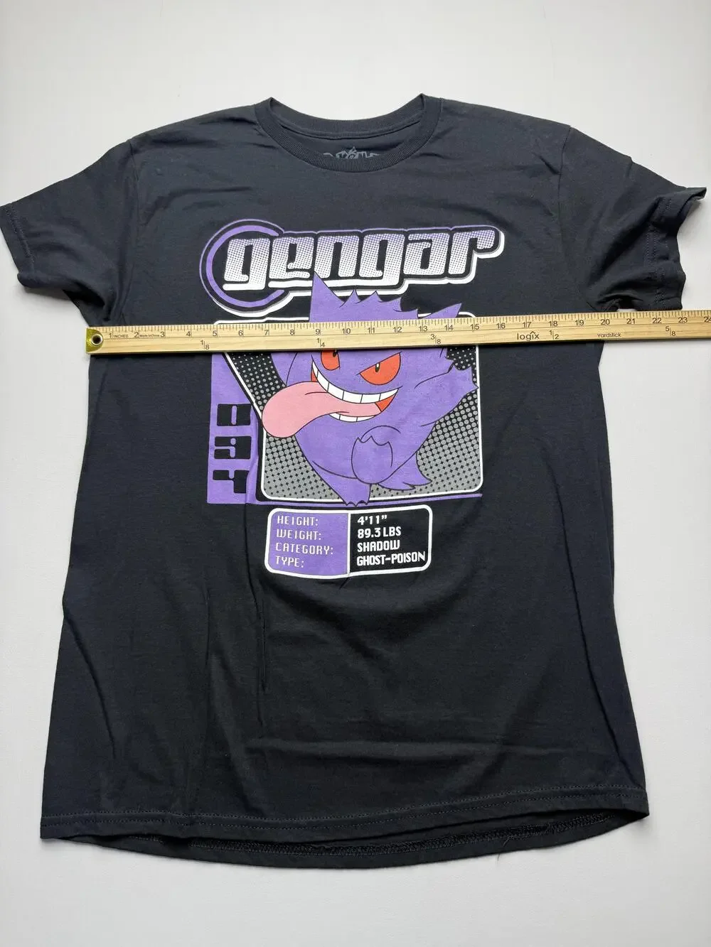 Pokemon Shirt Mens Medium Black Gengar Graphic Tee Ghost Poison Anime Tagless